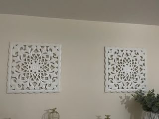 Cuadro Mandala Madera Blanco