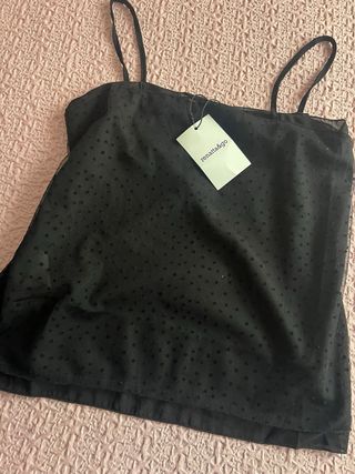 Top gasa lunares Renatta&Go negro