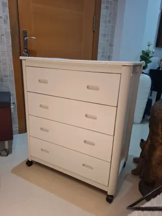 Cajonera PVC 4 cajones blanca 88x76x47cm