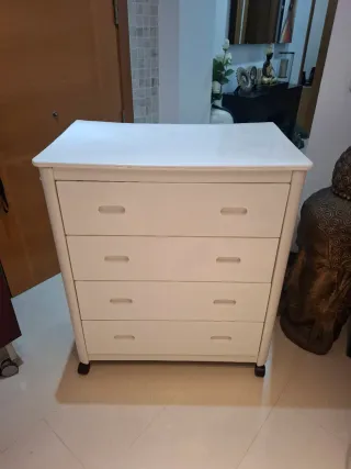 Cajonera PVC 4 cajones blanca 88x76x47cm