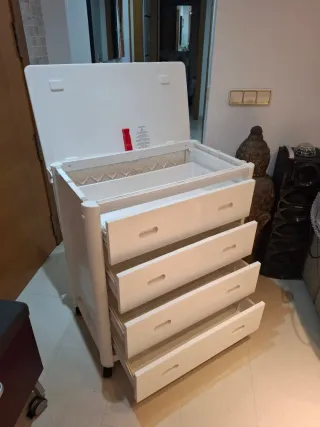 Cajonera PVC 4 cajones blanca 88x76x47cm