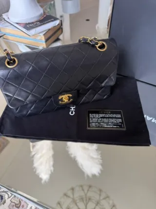 Bolsa Chanel Timeless Classic Preta Dourada