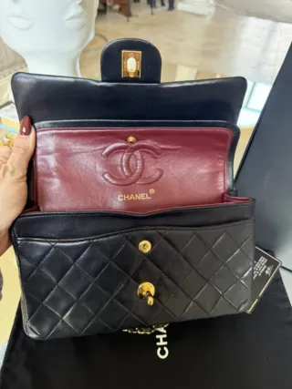 Bolsa Chanel Timeless Classic Preta Dourada