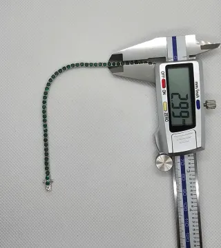 Pulsera Riviere Plata 925 Piedras Verdes