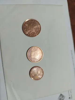 Lote monedas 5, 2 y 1 céntimo Eslovenia 2007