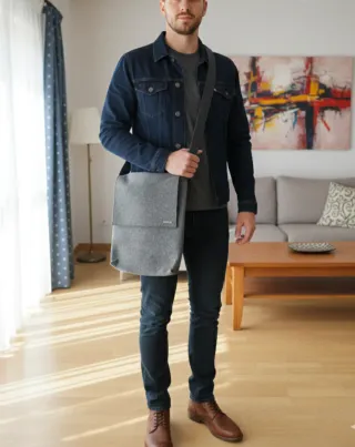 Bolso Armani para portátil gris