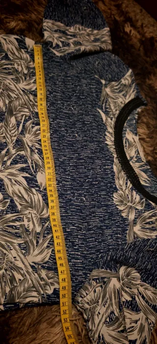 Blusa Estampada Azul y Blanca Talla M