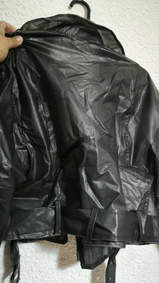 Chaqueta Biker Transparente Negra