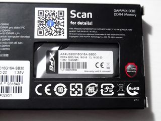 16GB DDR4 Gammix D30 XPG 3200MHz