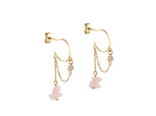 pendientes oro 18k con piedra con circonita