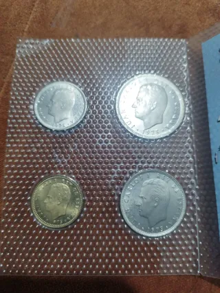 Lote monedas 50, 25, 5 y 1 ptas. España