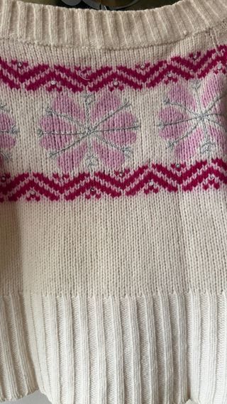 Jersey H&M Lana y Angora Rosa y Blanco