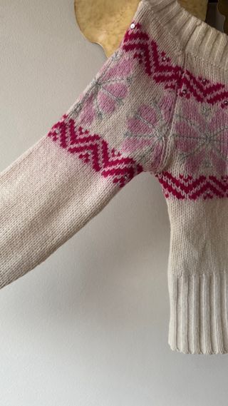 Jersey H&M Lana y Angora Rosa y Blanco