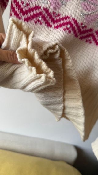 Jersey H&M Lana y Angora Rosa y Blanco