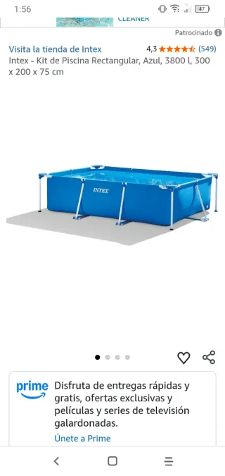 Piscina Rectangular Intex Azul 3800L
