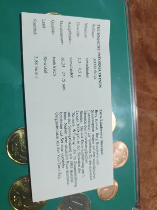 Lote Monedas Euro Eslovenia 2009