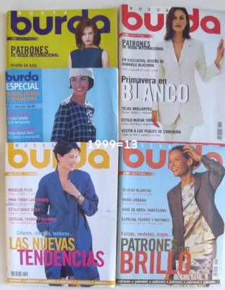 13 Revistas Burda año 1999 con patrones