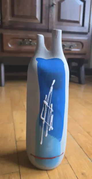 Jarrón de cerámica bicolor