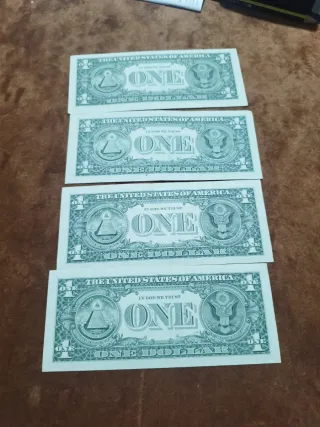 Lote 4 Billetes Dólar USA