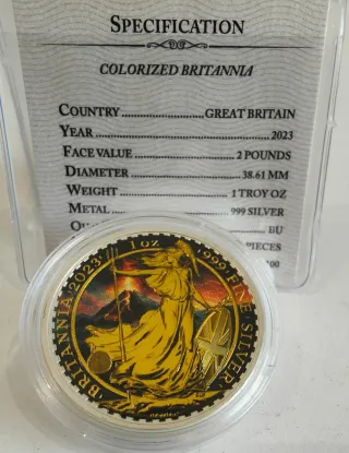 Moneda Britannia 2023 1oz Plata 999 VOLCANO