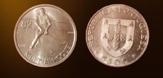 Coleção de 6 moedas portuguesas de Escudos.