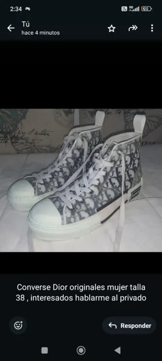 Converse Dior B23 High Top Mujer Talla 38