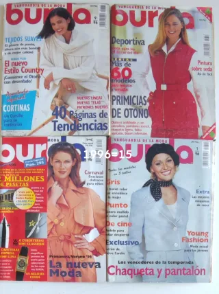 15 Revistas Burda año 1996 con patrones
