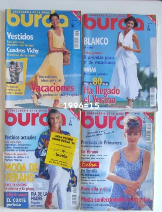 15 Revistas Burda año 1996 con patrones