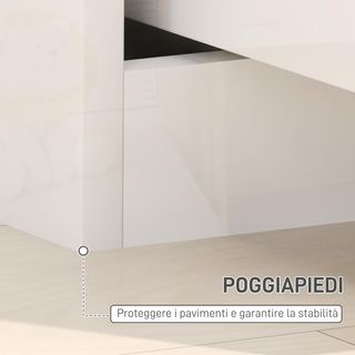 Cómoda Moderna y Minimalista de 2 Cajones, Cómoda de Madera de Aglomerado, 40X40X48 Cm, Blanco Brillante