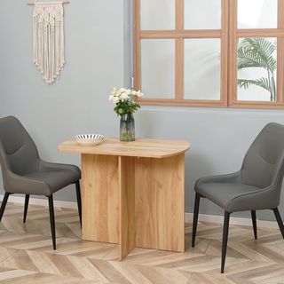 Mesa de Comedor, Mesa Plegable Ahorra Espacio para Cocina y Sala de Estar en Madera 90X60X74Cm, Roble