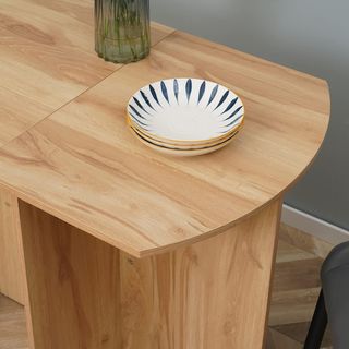 Mesa de Comedor, Mesa Plegable Ahorra Espacio para Cocina y Sala de Estar en Madera 90X60X74Cm, Roble