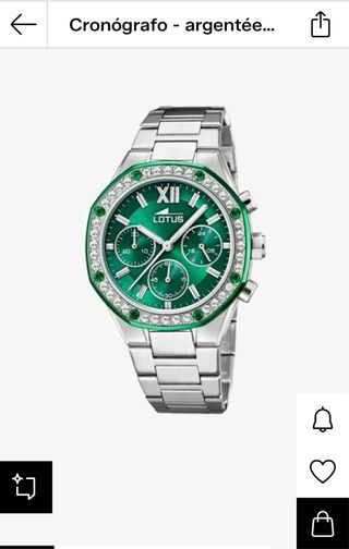 Reloj Lotus Cronógrafo Verde y Plateado