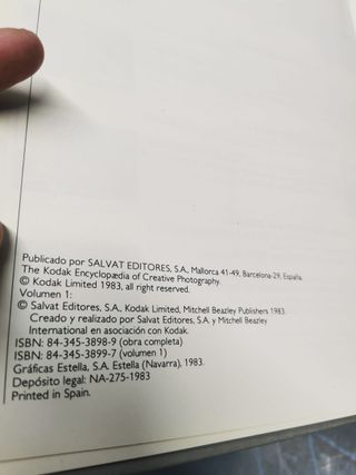 Enciclopedia , Fotografía creativa. SALVAT, 9 tomos-KODAK. Completa