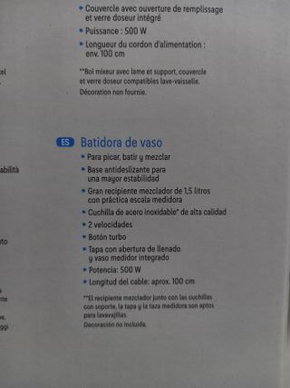 Batidora de Vaso 500W