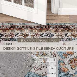 Alfombra Vintage Antideslizante y Lavable, Alfombra para Sala de Estar y Dormitorio de Pelo Corto, 230X160 Cm, Multicolor