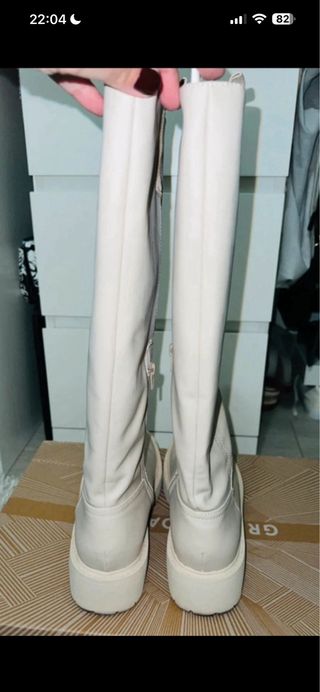 Botas altas Goma Green Coast beige