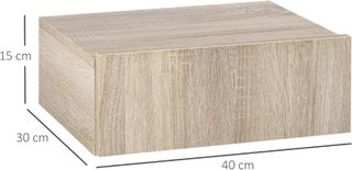 Juego de 2 Mesitas de Noche Suspendidas para Dormitorio, Mesitas Modernas con Fijación a la Pared, de Madera, 40X30X15Cm