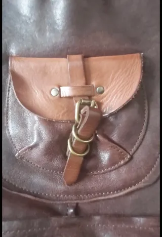 Bolso Mochila Piel Marrón