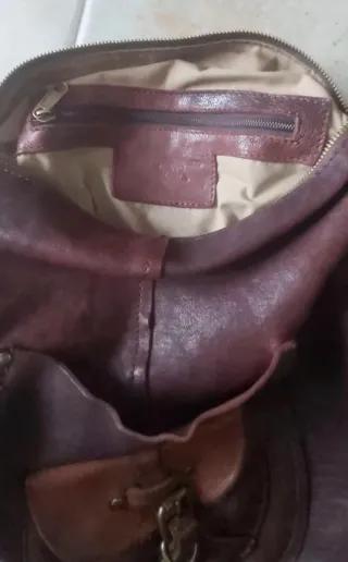 Bolso Mochila Piel Marrón