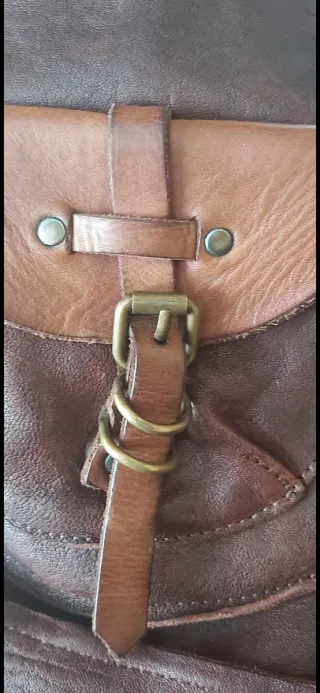 Bolso Mochila Piel Marrón