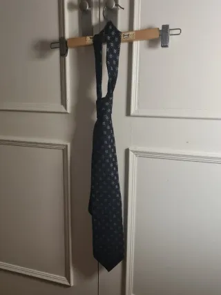 Corbata de seda hombre negra y azul