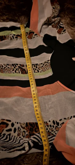 Vestido dos piezas estampado animal print y rayas