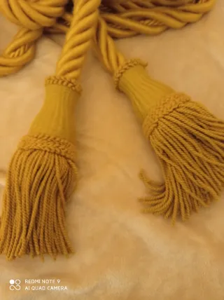 Cordone per tendaggi artigianale oro 6 metri