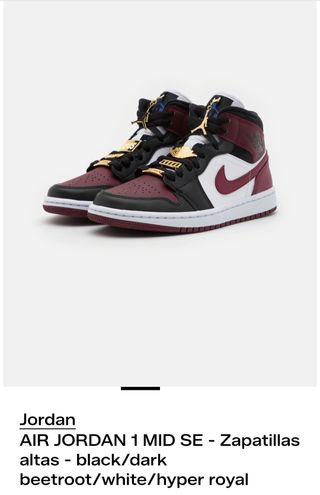 Jordan 1 Mid SE Zapatillas Negras Burdeos