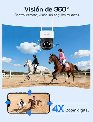 WOLFANG WT08‑WB Cámara 4G solar 2.5K IP66 microSD