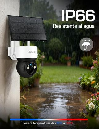 WOLFANG WT08‑WB Cámara 4G solar 2.5K IP66 microSD