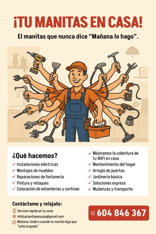 TU MANITAS EN CASA Hoy mismo!!! Handyman 24hs.
