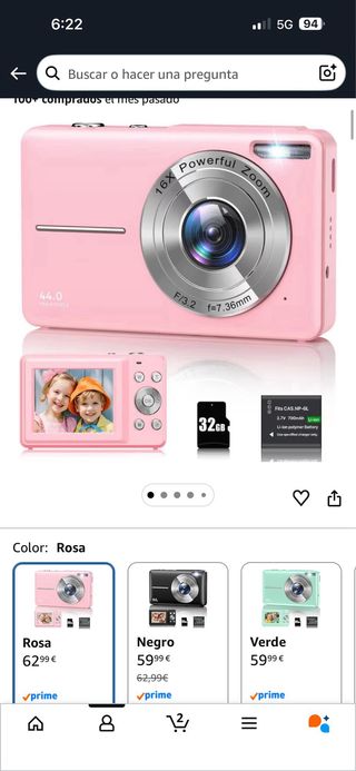 Cámara Digital 44MP Rosa