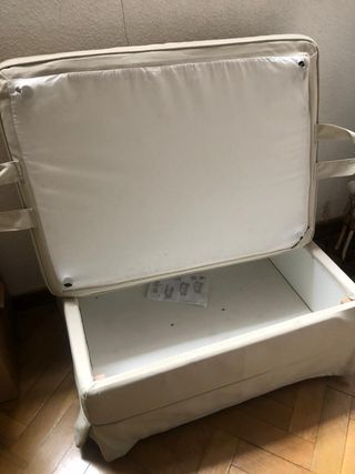 Reposapiés Ikea blanco tela