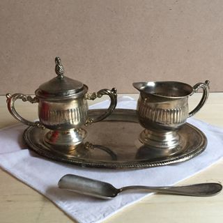 Zuccheriera Lattiera Vassoio Silver Plated